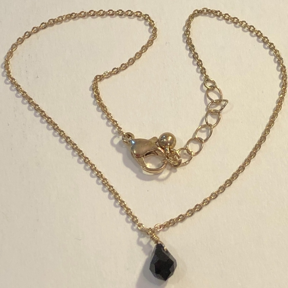 NEW Black Jet gold Anklet BEACH boho surfer girl